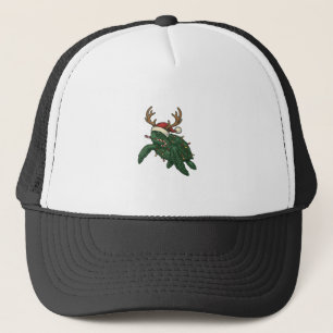 Christmas Sea Turtle Reindeer Vintage Engraving De Trucker Hat