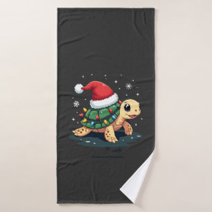 Christmas Sea Turtle Santa Xmas Men Women Boys Gir Bath Towel