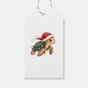 Christmas Sea Turtle Santa Xmas Men Women Boys Gir Gift Tags