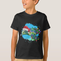 Christmas Sea Turtle With Santa Hat And Christmas