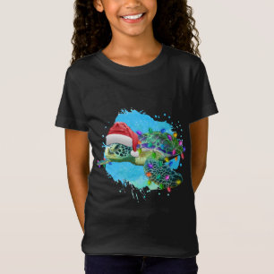 Christmas Sea Turtle With Santa Hat And Christmas T-Shirt