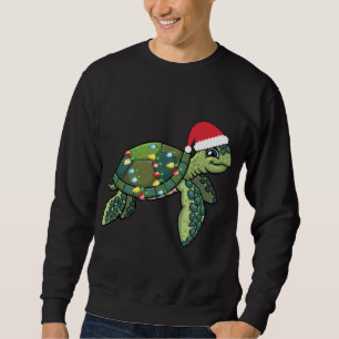 Christmas Sea Turtle With Santa Hat Holiday Cute G Sweatshirt