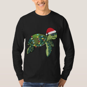 Christmas Sea Turtle With Santa Hat Holiday Cute G T-Shirt
