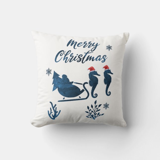 Christmas Seahorse Cushion (Front)