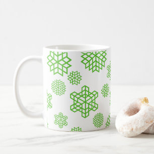 Christmas Seamless Green Snowflakes  Coffee Mug