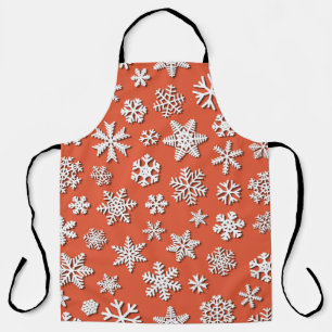 Christmas seamless pattern of snowflakes with shad apron