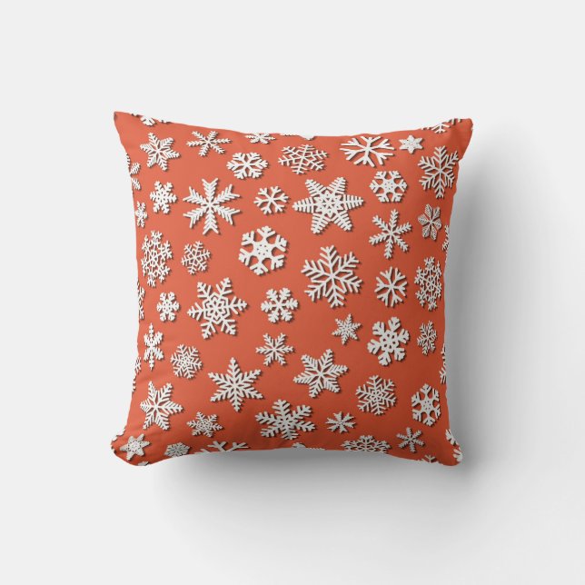 Christmas seamless pattern of snowflakes with shad cushion (Front)