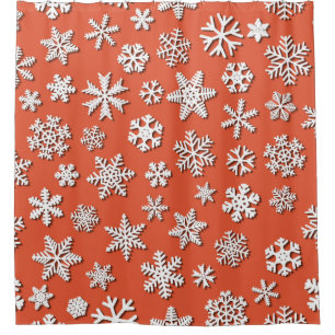 Christmas seamless pattern of snowflakes with shad shower curtain