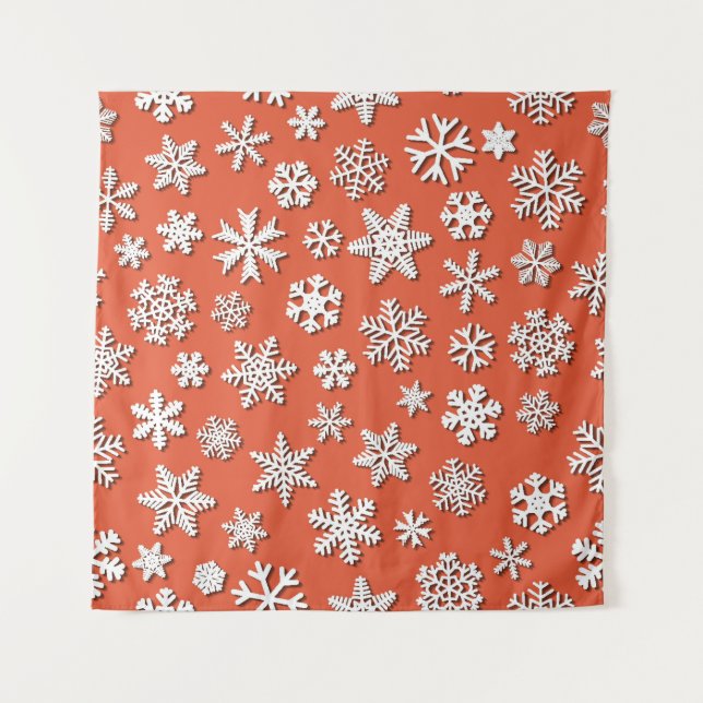 Christmas seamless pattern of snowflakes with shad tapestry (Front)