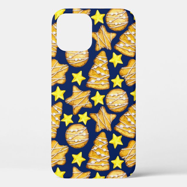 Christmas seamless pattern of sweets and yellow st Case-Mate iPhone case (Back)
