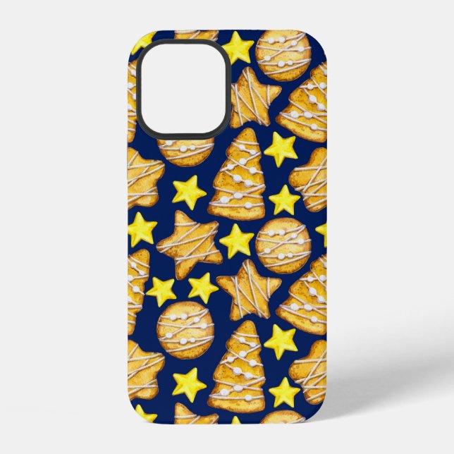 Christmas seamless pattern of sweets and yellow st iPhone case (Back)