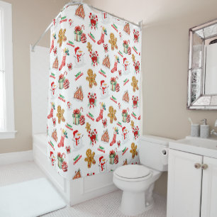 Christmas Seamless Pattern Shower Curtain