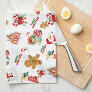 Christmas Seamless Pattern Tea Towel