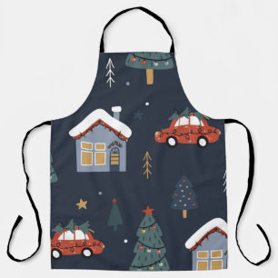 Christmas seamless pattern with christmas tree,car apron