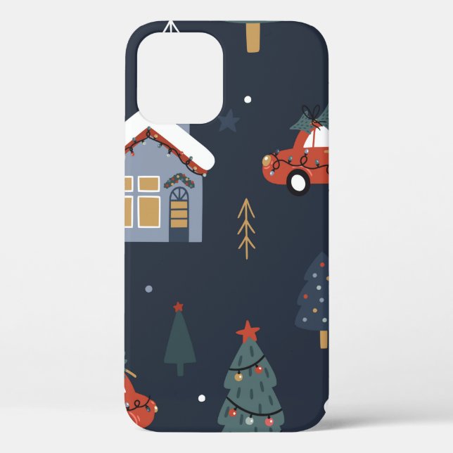 Christmas seamless pattern with christmas tree,car Case-Mate iPhone case (Back)