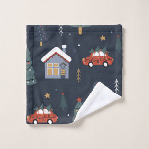Christmas seamless pattern with christmas tree,car wash cloth