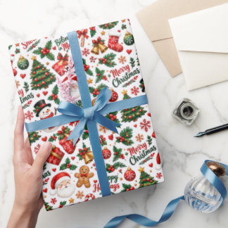 Christmas Seamless Pattern Wrapping Paper