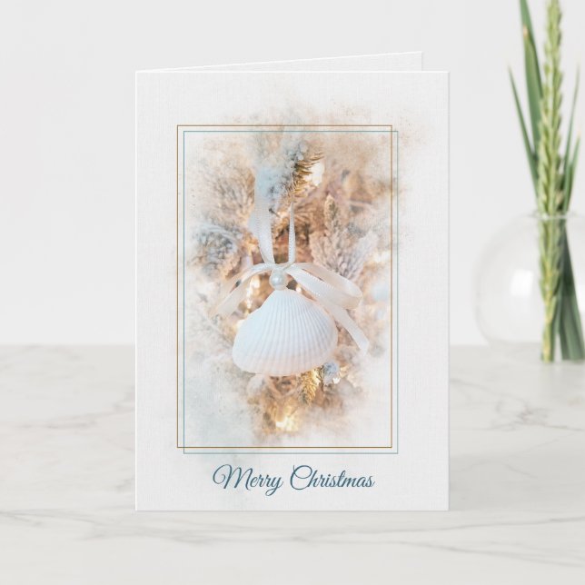 Christmas Seashell Ornament Card (Front)