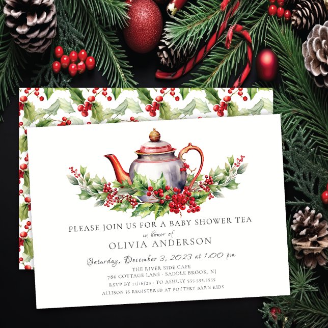 Christmas Season Baby Tea Party Invitation (Creator Uploaded)
