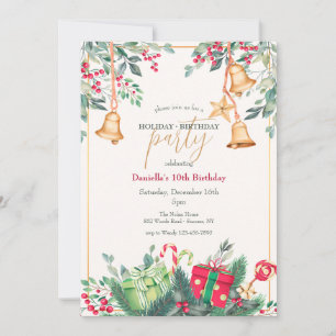 Christmas Season Birthday Party Invitation