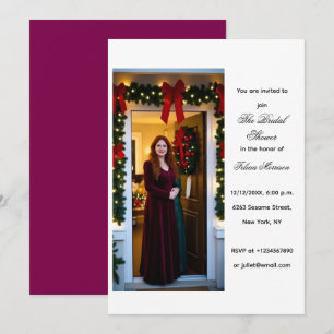 Christmas Season Bridal Shower Photo Invitation