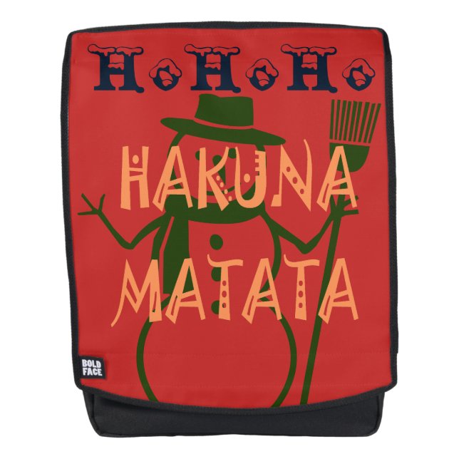 Christmas Season Here We Come Hohoho Hakuna Matata Backpack (Front)