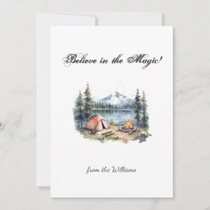 Christmas Season Holiday Camp Mountain Lake Card