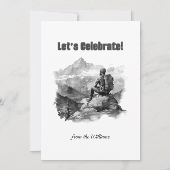 Christmas Season Holiday Man Hiking Mountains (Front)