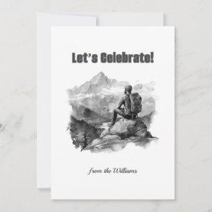 Christmas Season Holiday Man Hiking Mountains