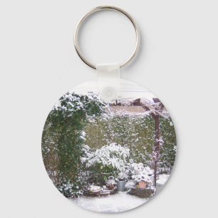 Christmas Season, Snow in the garden Key Ring