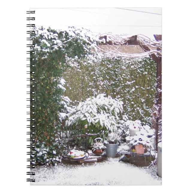 Christmas Season, Snow in the garden Notebook (Front)