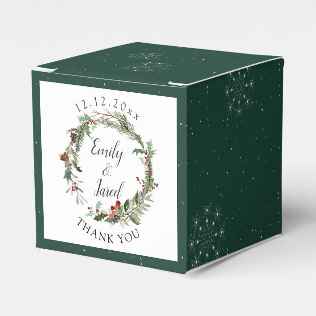 Christmas Season Wedding  Favour Box (Front Side)