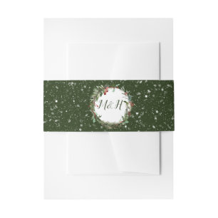 Christmas Season Wedding Invitation Belly Band