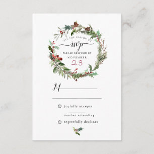 Christmas Season Wedding RSVP 2 Enclosure Card