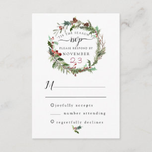 Christmas Season Wedding RSVP 2 Enclosure Card