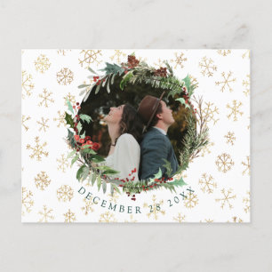Christmas Season Wedding Save The Date Announcemen Announcement Postcard