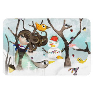 Christmas Seasonal Snowing Rupydetequila Birds Magnet