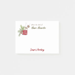 Christmas Season's Greetings Festive Watercolor Post-it Notes