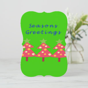 Christmas Seasons Greetings Flat Greeting Card