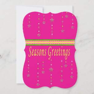 Christmas Seasons Greetings PinkFlat Greeting Card