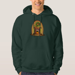 Christmas Seasons Greetings Stockings Fireplace Hoodie