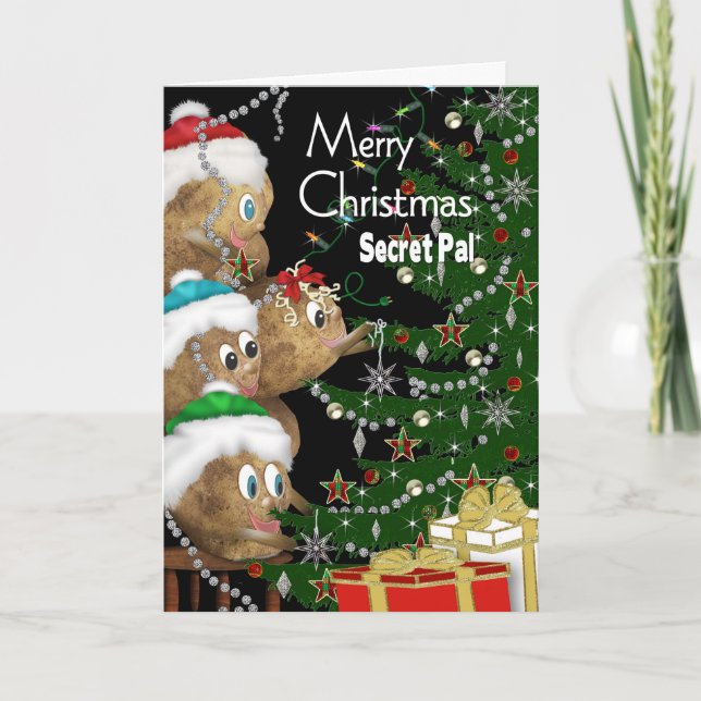 CHRISTMAS - Secret Pal - POTATO FAMILY Collection Holiday Card (Front)