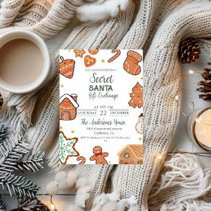 Christmas Secret Santa Gift Exchange HolidayParty Invitation