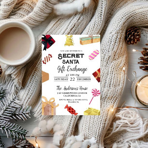 Christmas Secret Santa Gift Exchange HolidayParty  Invitation