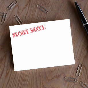 Christmas Secret Santa Holiday Gift Red and White Post-it Notes