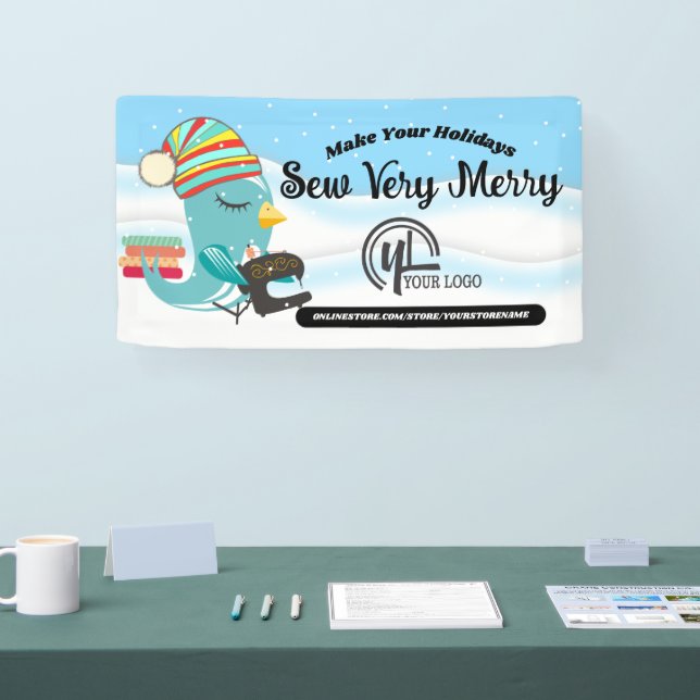 Christmas sewing machine quilting craft show banner (Tradeshow)