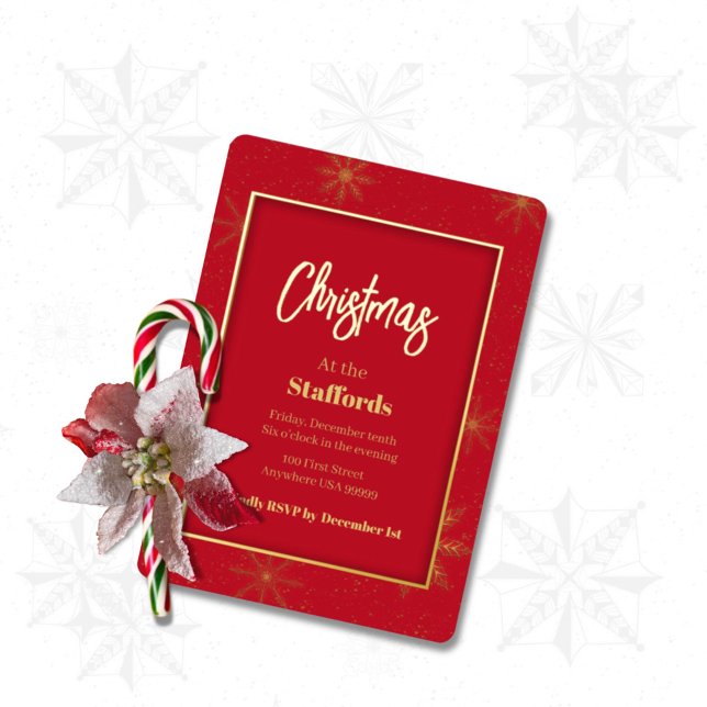 Christmas Shadowbox Gold Foil Invitation (Creator Uploaded)
