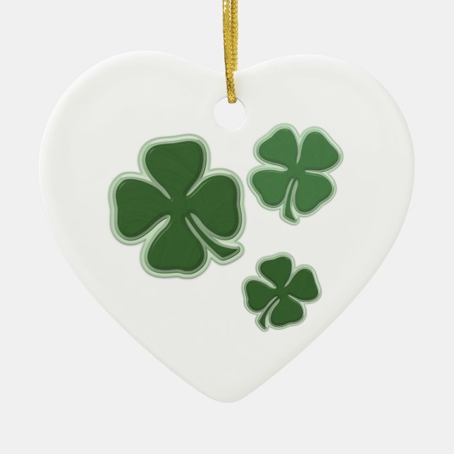 Christmas Shamrocks Ceramic Tree Decoration (Front)
