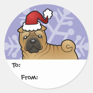 Christmas Shar Pei Gift Tags