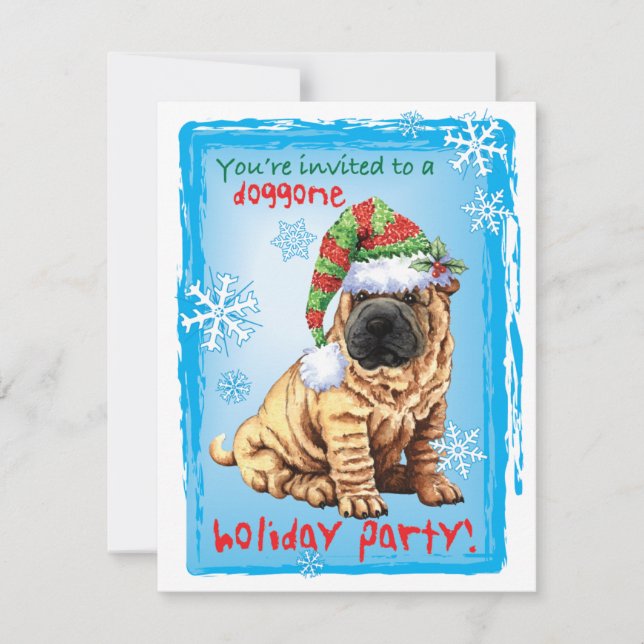 Christmas Shar-Pei Holiday Invitation (Front)
